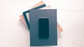 Cellphone with stack of book vintage style Royalty Free Stock Photo