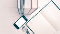 Cellphone with stack of book and watch vintage style Royalty Free Stock Photo