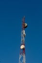 Cell phone tower with clear blue sky Royalty Free Stock Photo