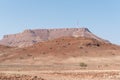 Cellphone tower on hill in the semi-desert landscape, Bergsig Royalty Free Stock Photo