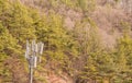 Cellphone tower on the side of a mountain Royalty Free Stock Photo