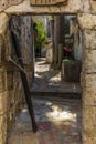 The cells of the coptic monks on the roof of the Church of the Holy Sepulchre in Jerusalem Royalty Free Stock Photo