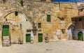 The cells of the coptic monks on the roof of the Church of the Holy Sepulchre in Jerusalem Royalty Free Stock Photo