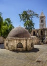 The cells of the coptic monks on the roof of the Church of the Holy Sepulchre in Jerusalem Royalty Free Stock Photo