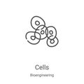 cells icon vector from bioengineering collection. Thin line cells outline icon vector illustration. Linear symbol for use on web Royalty Free Stock Photo