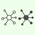 Cells line and solid icon. DNA or DNK molecule symbol outline style pictogram on white background. Science and education