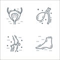 cells organs and medical line icons. linear set. quality vector line set such as foot, knee joint, gallbladder