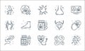 cells organs and medical line icons. linear set. quality vector line set such as nerves, stethoscope, sperm, blood cells,