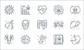 cells organs and medical line icons. linear set. quality vector line set such as stomach, artery, kidneys, herbalism, ovum,