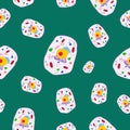 Cells pattern under microscope seamless vector. Royalty Free Stock Photo