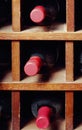 Cells with three wine bottles Royalty Free Stock Photo