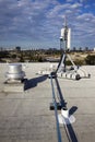 Cellular antenna installed on the roof Royalty Free Stock Photo