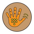 Cellular, cybernetics, hand icon