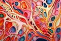 cellular flow pattern paint flowing in a pattern reminiscent of Royalty Free Stock Photo