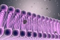 Cellular membrane with diffusion of molecules Royalty Free Stock Photo