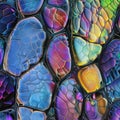 Close-up view of colorful cellular structures with honeycomb patterns, generative ai