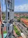 cellular network installation tower work in Indonesia