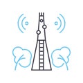 cellular radio tower line icon, outline symbol, vector illustration, concept sign Royalty Free Stock Photo