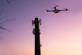 cellular signal tower inspecting drone