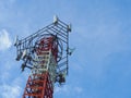 Cellular Signal Tower or Large antenna with broadcast equipment And the frequency bands in the concept of wireless communications Royalty Free Stock Photo