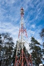 Cellular transmission tower in Moscow region.