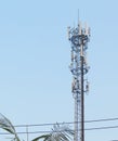 Cellular transmitter Telecommunication tower Royalty Free Stock Photo