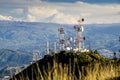 Cellular, tv and radio antennas at the top of mountain