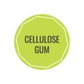 Cellulose gum ingredient insignia label for product