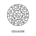 Cellulose line icon in vector, illustration fiber.