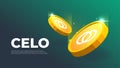 Celo Coin banner. CELO coin cryptocurrency concept banner background Royalty Free Stock Photo