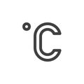 Celsius degrees line icon