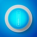 Celsius and fahrenheit meteorology thermometers measuring heat and cold icon isolated on blue background. Thermometer Royalty Free Stock Photo