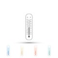 Celsius and fahrenheit meteorology thermometers measuring heat and cold icon isolated on white background. Thermometer Royalty Free Stock Photo