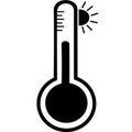 Celsius or fahrenheit meteorology thermometers measuring heat and cold, vector illustration. Thermometer equipment showing hot or Royalty Free Stock Photo