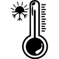 Celsius or fahrenheit meteorology thermometers measuring heat and cold, vector illustration. Thermometer equipment showing hot or Royalty Free Stock Photo