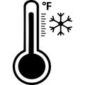 Celsius or fahrenheit meteorology thermometers measuring heat and cold, vector illustration. Thermometer equipment showing hot or Royalty Free Stock Photo