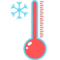 Celsius or fahrenheit meteorology thermometers measuring heat and cold, vector illustration. Thermometer equipment showing hot or Royalty Free Stock Photo