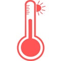 Celsius or fahrenheit meteorology thermometers measuring heat and cold, vector illustration. Thermometer equipment showing hot or Royalty Free Stock Photo