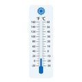 Celsius and fahrenheit meteorology thermometers measuring hot or cold, vector illustration. Thermometer equipment showing hot or