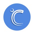 Celsius icon in badge style. One of weather collection icon can be used for UI, UX Royalty Free Stock Photo