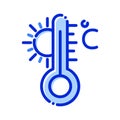 Celsius, temperature, termometer, sun fully editable vector icon Royalty Free Stock Photo