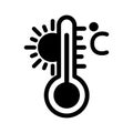 Celsius, temperature, termometer, sun fully editable vector icon Royalty Free Stock Photo