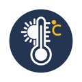 Celsius, temperature, termometer, sun fully editable vector icon Royalty Free Stock Photo
