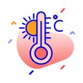 Celsius, temperature, termometer, sun fully editable vector icon Royalty Free Stock Photo