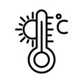Celsius, temperature, termometer, sun fully editable vector icon Royalty Free Stock Photo