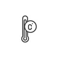 Celsius thermometer line icon