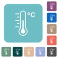 Celsius thermometer medium temperature rounded square flat icons