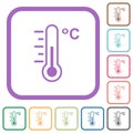 Celsius thermometer medium temperature simple icons