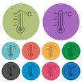 Celsius thermometer warm temperature color darker flat icons