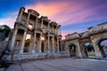 Celsus Library at Ephesus ancient city in Izmir, Turkey. Royalty Free Stock Photo